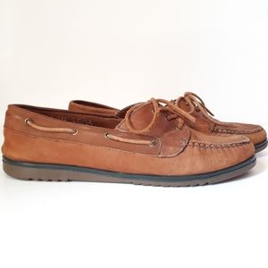 Maine Woods Leather High Cut Laced Boat Shoes 10